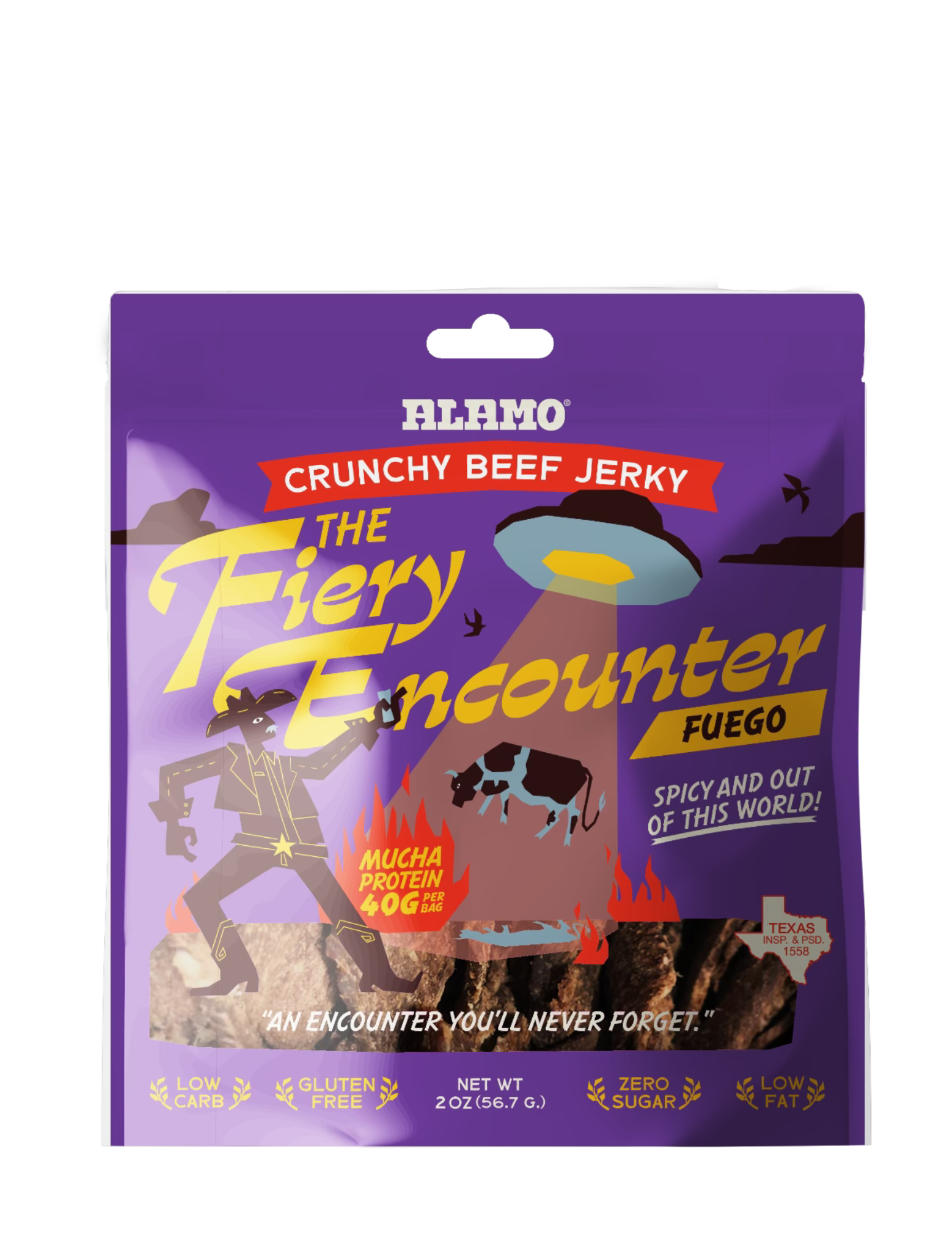 The Fiery Encounter – Fuego | High-Protein Crunchy Beef Jerky