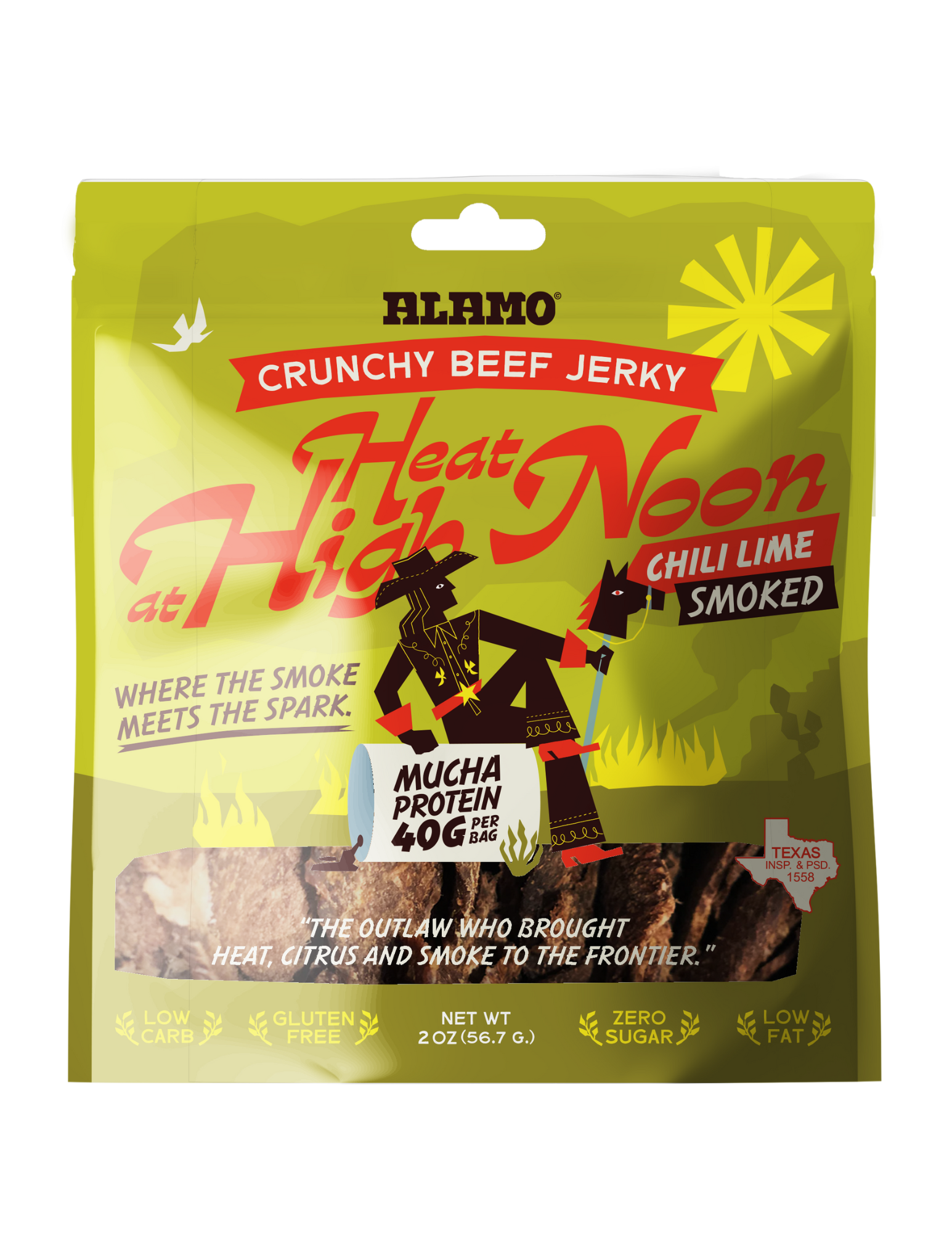 Heat at High Noon – Chili Lime Smoked | High-Protein Crunchy Beef Jerky