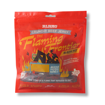 The Flaming Frontier – Blazin Hot | High-Protein Crunchy Beef Jerky