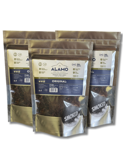Original SMOKED Crunchy Beef Jerky 3 bags 2 oz