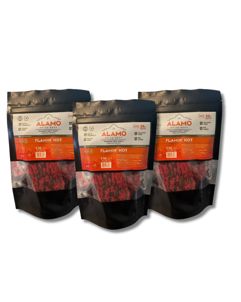 Flamin’ Hot Crunchy Beef Jerky 3 bags 2 oz