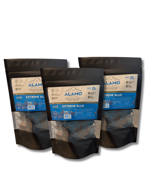 Extreme Blue Crunchy Beef Jerky 3 Bags 2oz